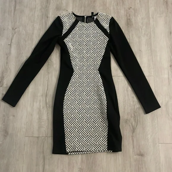 H&M | Dresses | Black And White Divided Dress From Hm Size 4 | Poshmark